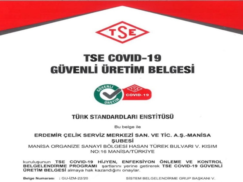 ERDEMİR, COVİD-19'DA ÇOK TEDBİRLİ