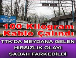 TTK SAHASINDAN 100 KİLOGRAM KABLO ÇALINDI