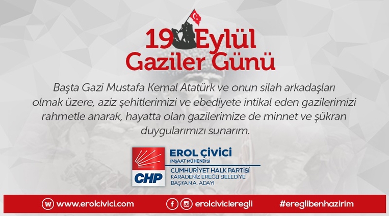 19 EYLÜL GAZİLER GÜNÜ KUTLU OLSUN