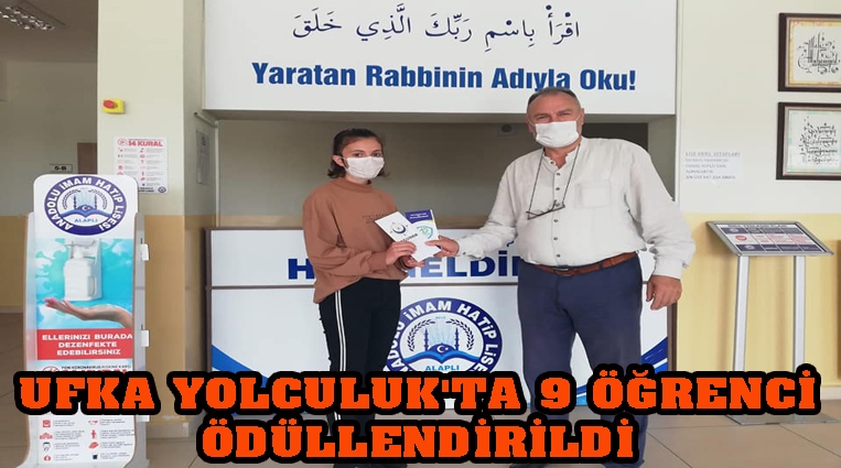 'UFKA YOLCULUK'TA 9 ÖĞRENCİ ÖDÜLLENDİRİLDİ
