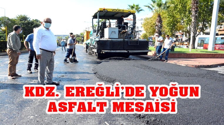 KDZ. EREĞLİ’DE YOĞUN ASFALT MESAİSİ