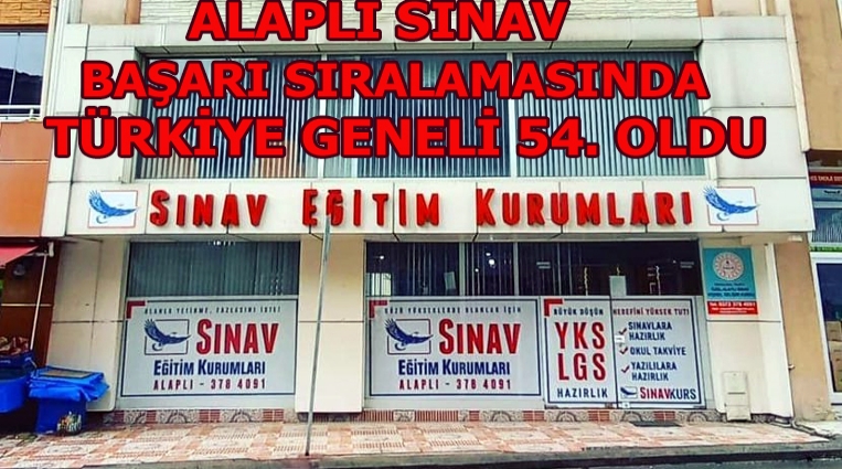 ALAPLI SINAV, BAŞARI SIRALAMASINDA TÜRKİYE GENELİ 54. OLDU