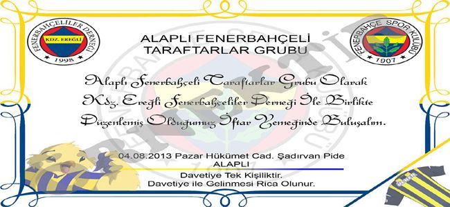 FENERBAHÇELİ TARAFTARLAR İFTARDA BULUŞACAK